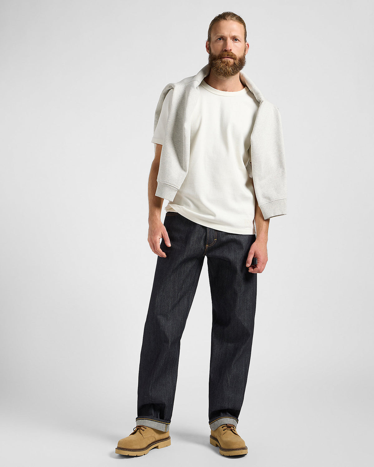 Lee 101 L Made In Japan Loose Fit Kaihara Recycled Cotton 14.75oz Selvedge Mens Jeans - Dry | Lee Jeans | JEANSTORE