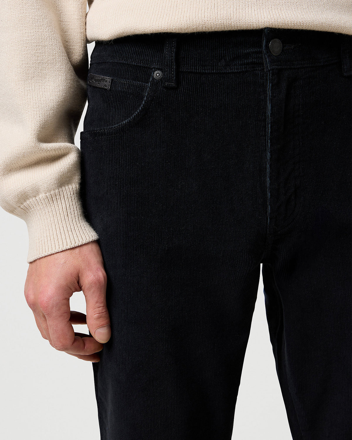 Wrangler Texas Stretch Authentic Straight Mens Cords - Black | Wrangler Cords | JEANSTORE