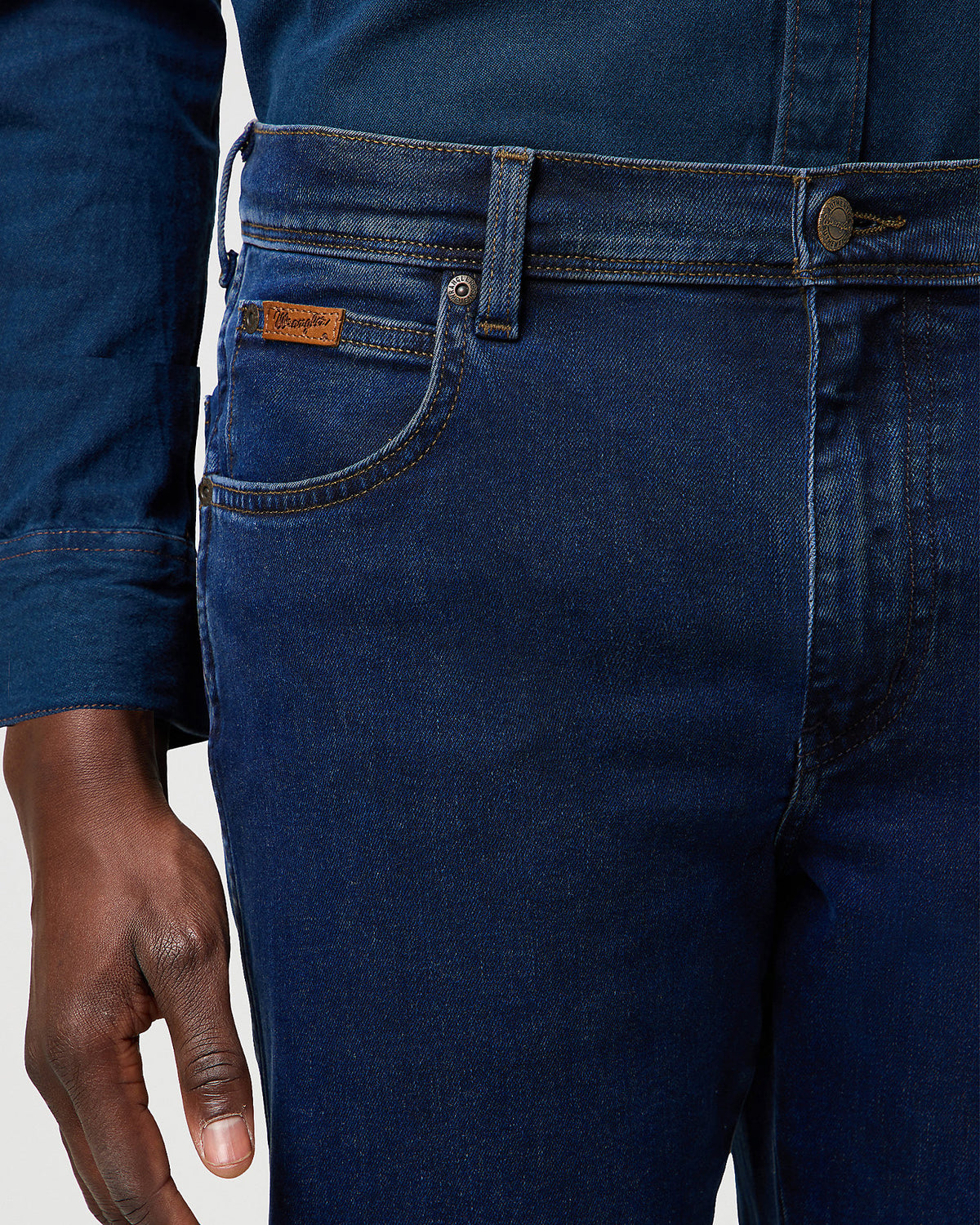 Wrangler Texas 'Free To Stretch' Authentic Straight Mens Jeans - Rustic Navy | Wrangler Jeans | JEANSTORE