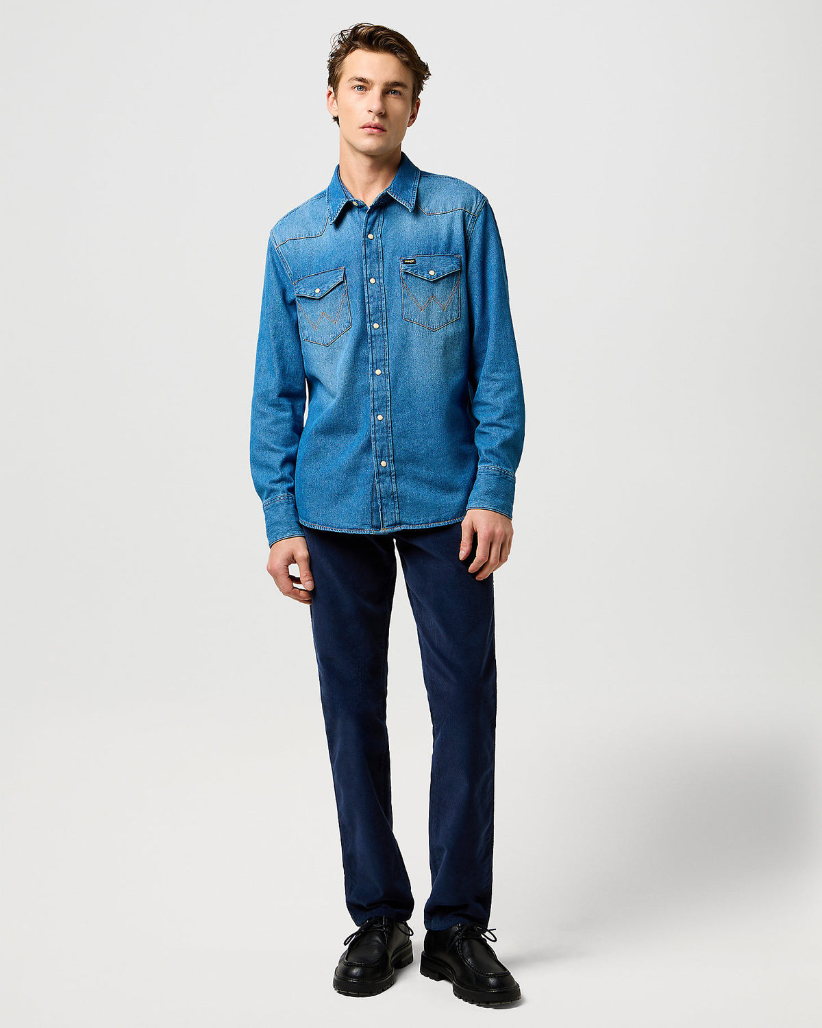 Wrangler Texas SLIM Mens Cords - Mood Indigo
