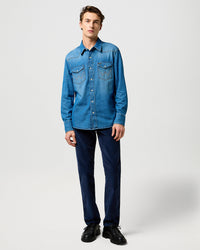 Wrangler Texas SLIM Mens Cords - Mood Indigo
