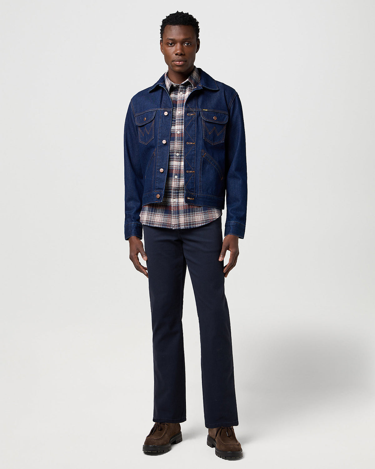 Wrangler Texas Stretch Authentic Straight Cotton Twill Trousers - Dark Navy | Wrangler Chinos & Non-Denim Pants | JEANSTORE