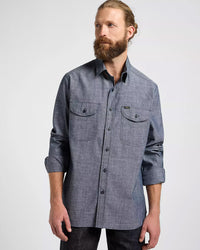 Lee 101 Made In Japan Heritage Workwear Relaxed Shirt - Dry Blue | Lee Shirts | Jeanstore