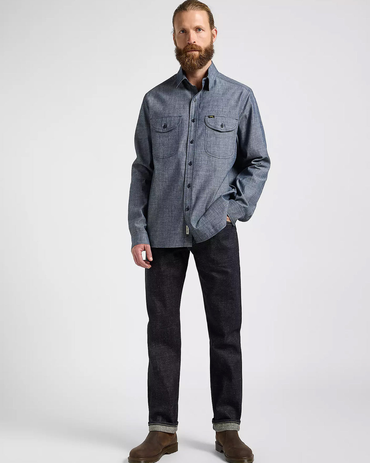 Lee 101 Made In Japan Heritage Workwear Relaxed Shirt - Dry Blue | Lee Shirts | Jeanstore