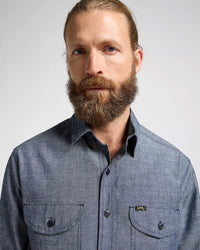 Lee 101 Made In Japan Heritage Workwear Relaxed Shirt - Dry Blue | Lee Shirts | Jeanstore