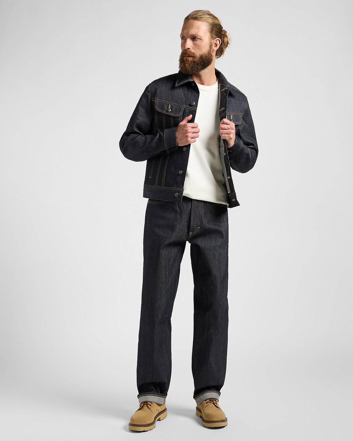 Lee 101 Made In Japan Kaihara Recycled Cotton 14.75oz Selvedge Denim Rider Jacket - Dry | Lee Jackets & Coats | JEANSTORE