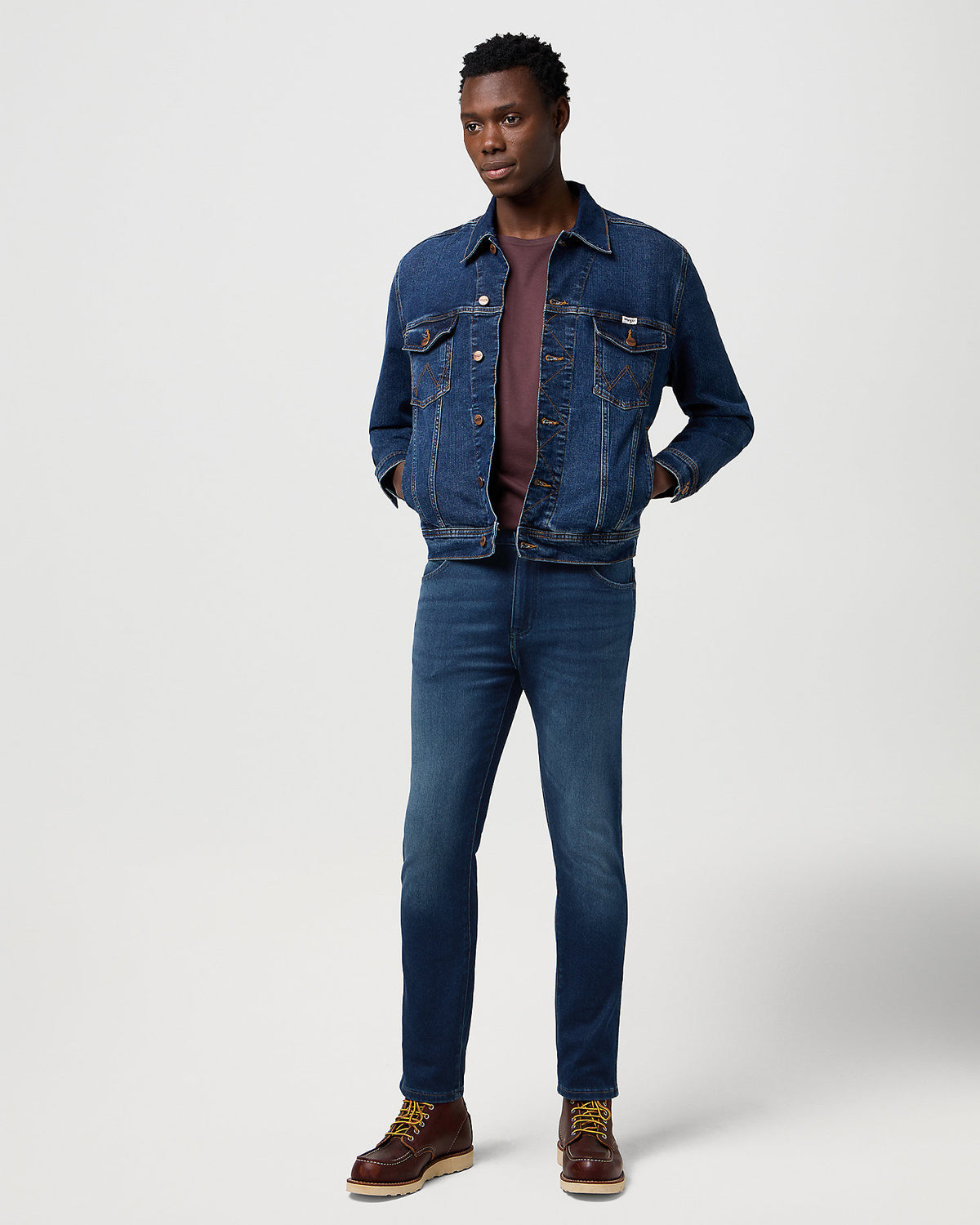 Wrangler Larston 'Epic Soft' Slim Tapered Mens Jeans - Fog | Wrangler Jeans | JEANSTORE