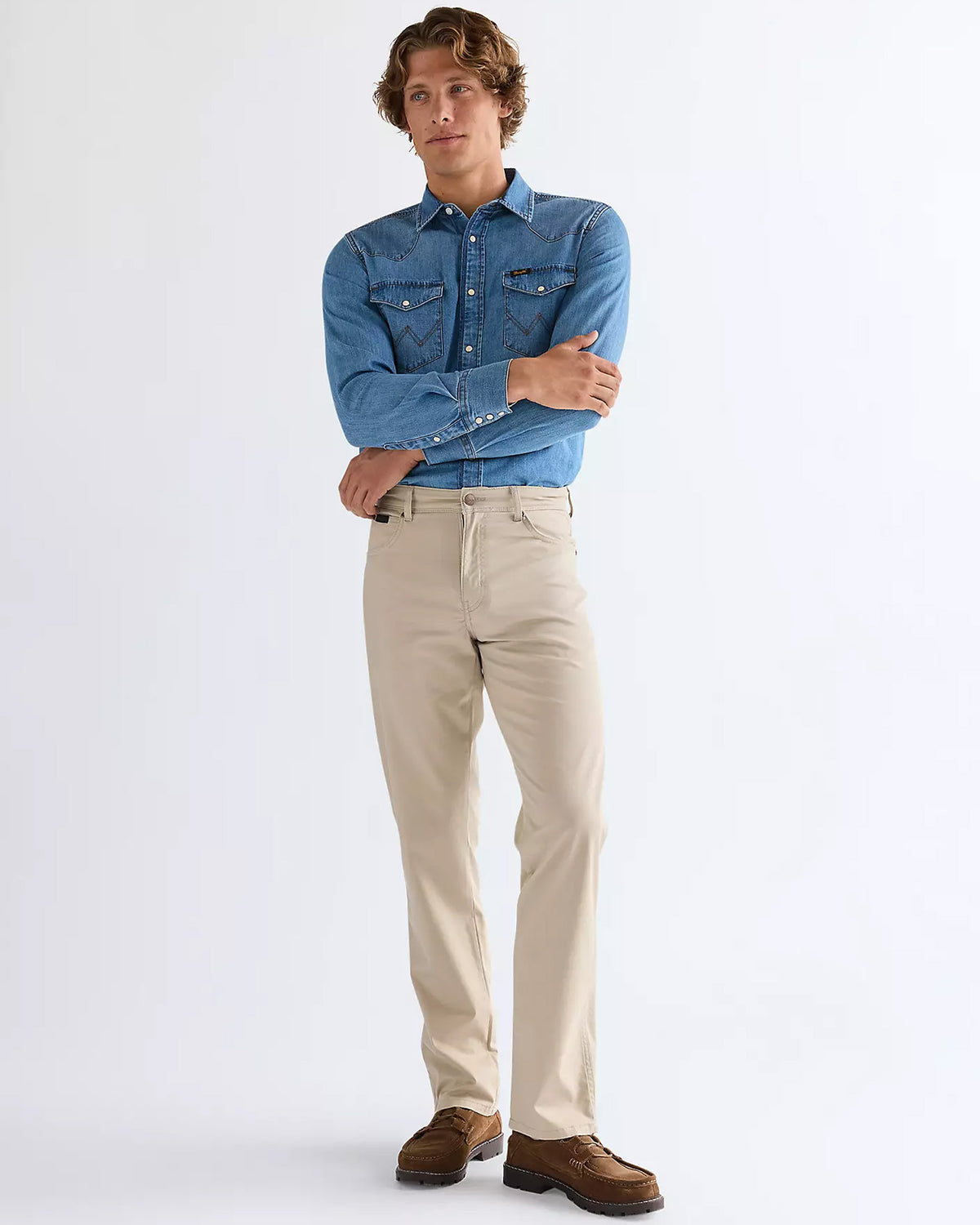 Wrangler Texas Stretch Authentic Straight Mens Trousers - Plaza Taupe | Wrangler Chinos & Trousers | JEANSTORE
