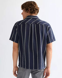 Wrangler S/S Resort Shirt - Navy / White
