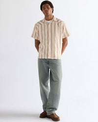 Wrangler S/S Resort Shirt - Tan / Ruby Wine