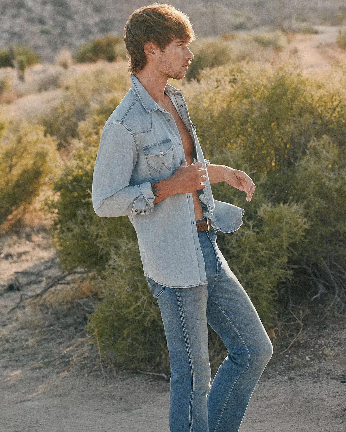 Wrangler Western Denim Shirt - Riverbank