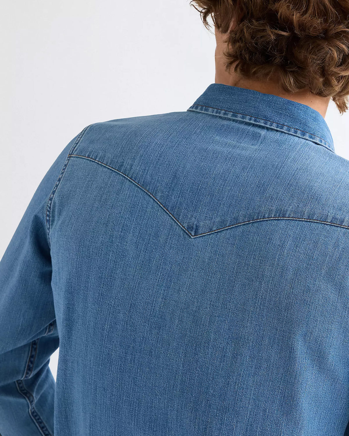 Wrangler Western Denim Shirt - Mid Light Wash