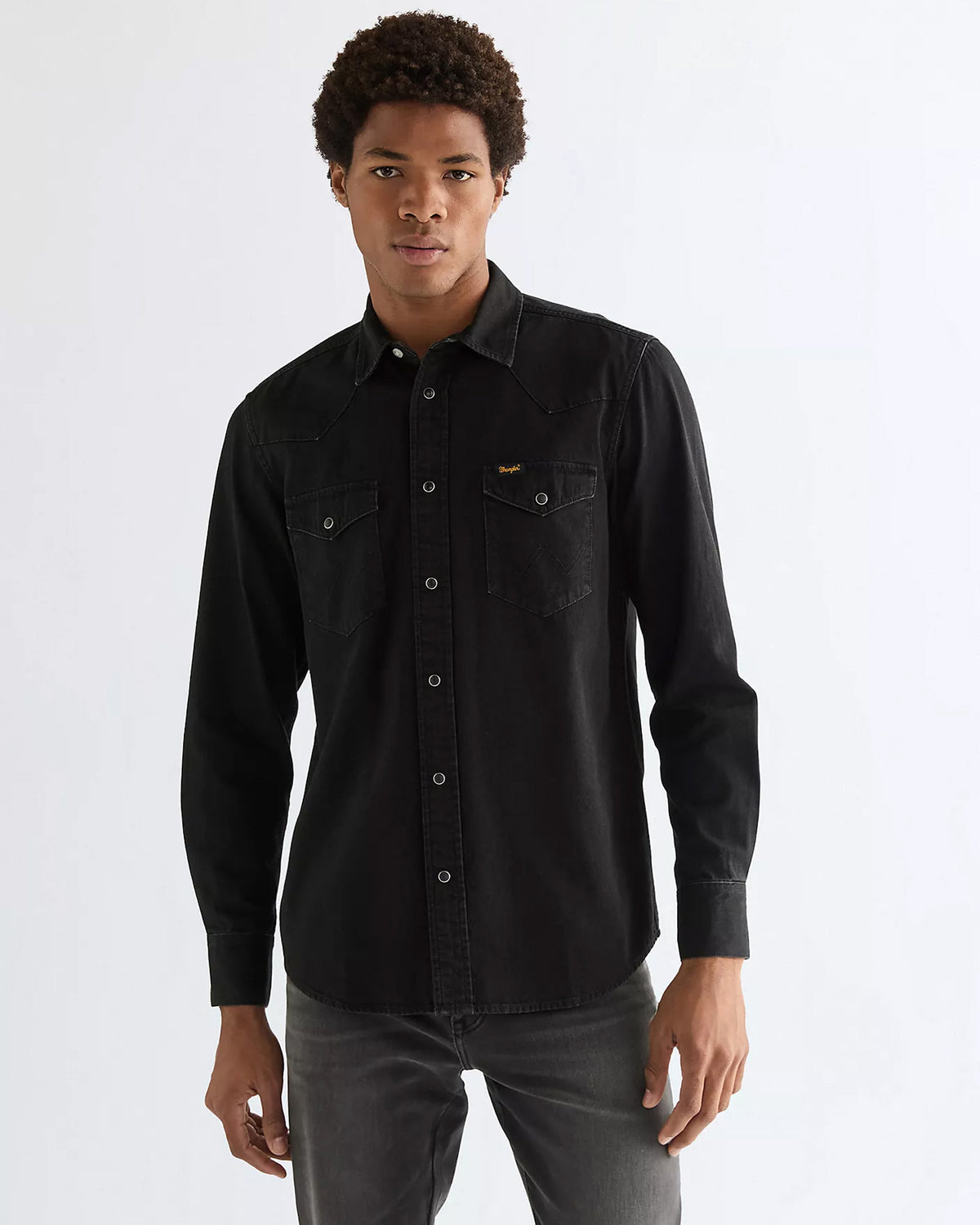 Wrangler Western Denim Shirt - Rinse Black