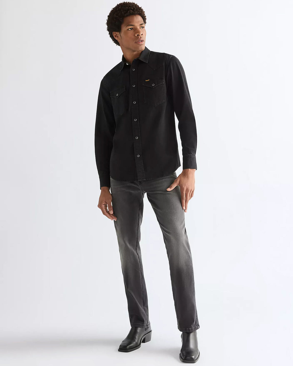 Wrangler Western Denim Shirt - Rinse Black