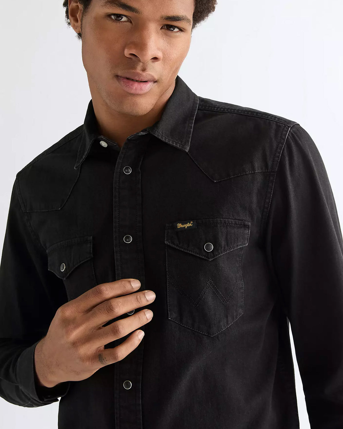 Wrangler Western Denim Shirt - Rinse Black