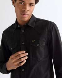 Wrangler Western Denim Shirt - Rinse Black