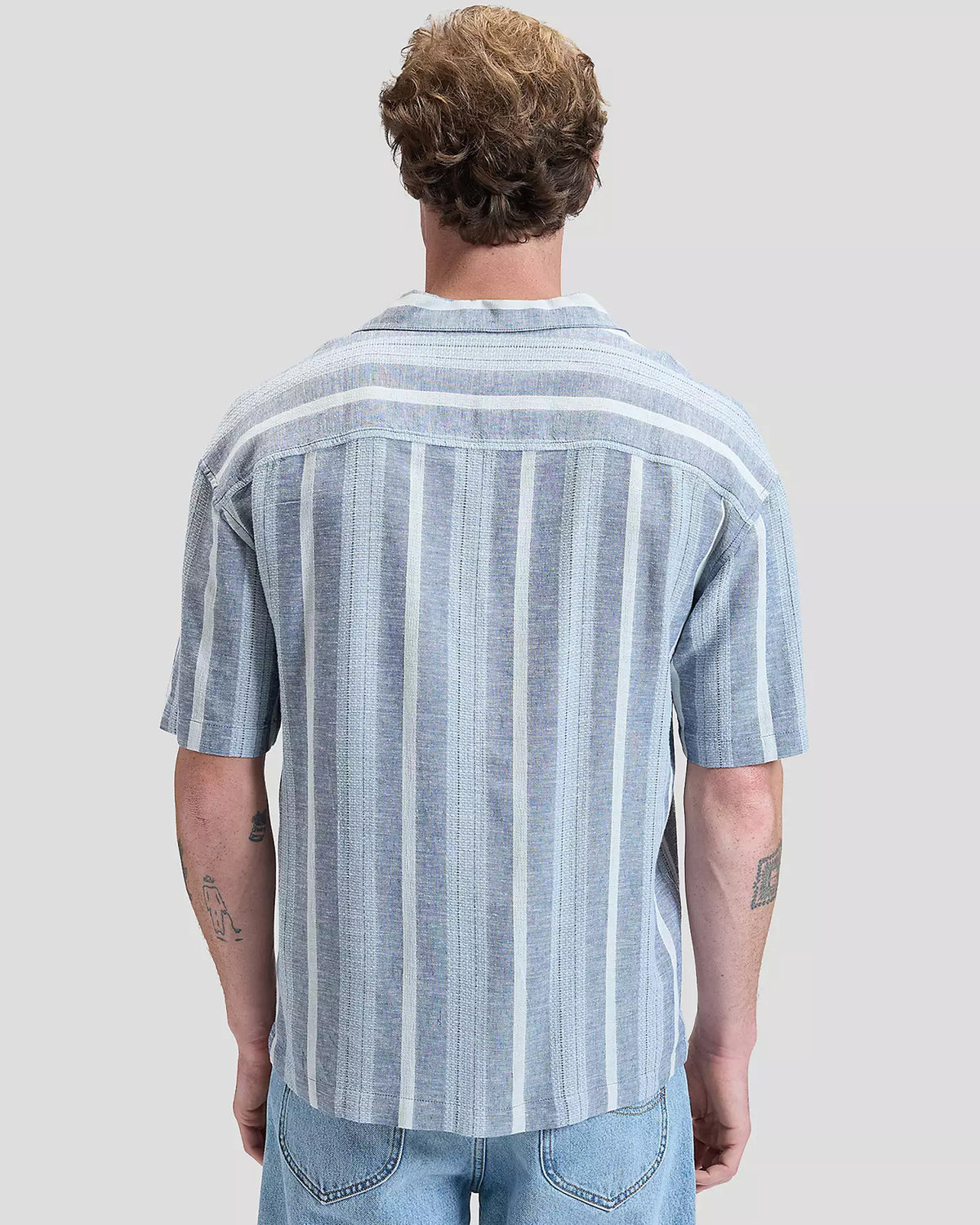 Lee Relaxed Resort Shirt - Academy Blue Stripe