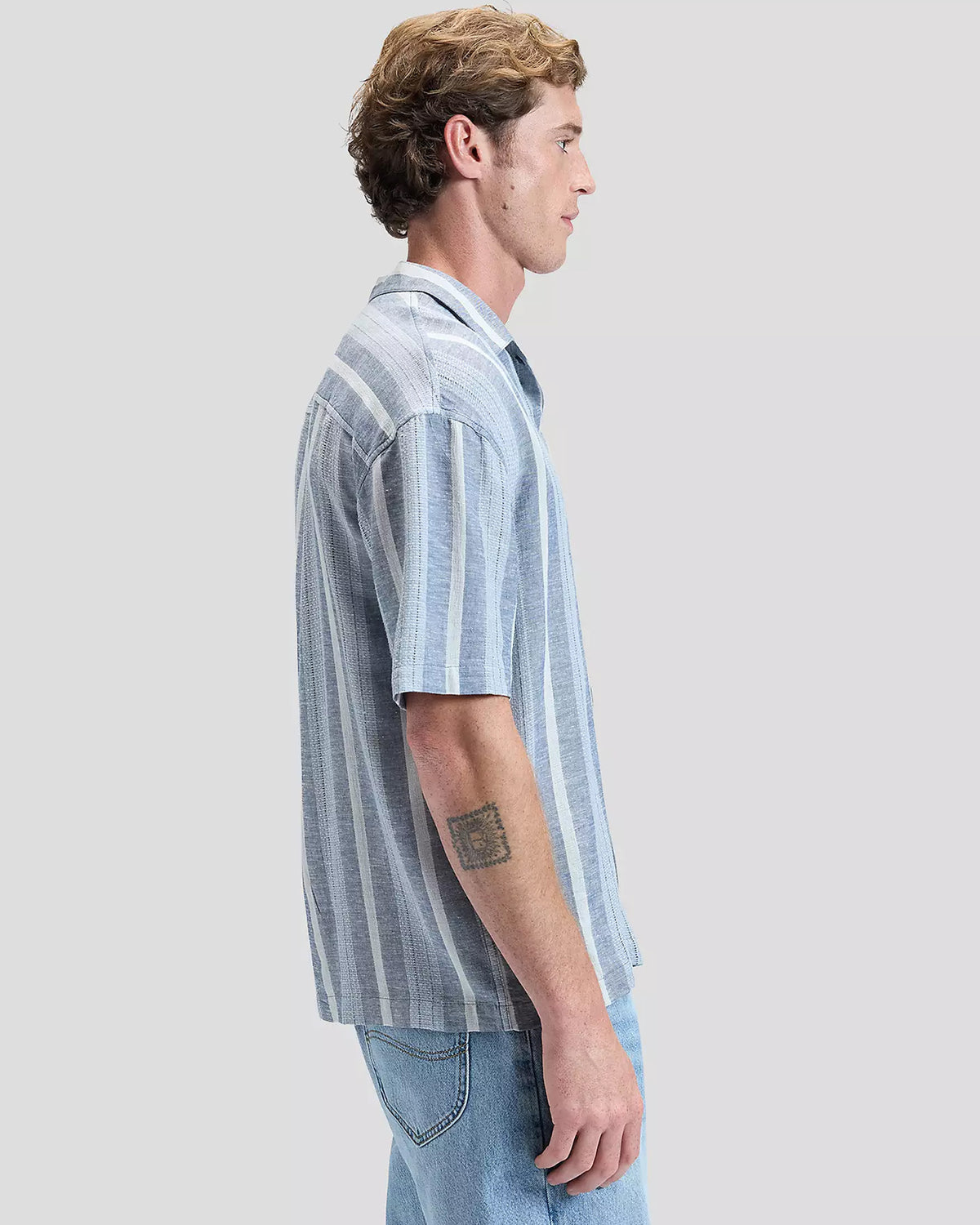 Lee Relaxed Resort Shirt - Academy Blue Stripe