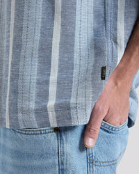 Lee Relaxed Resort Shirt - Academy Blue Stripe
