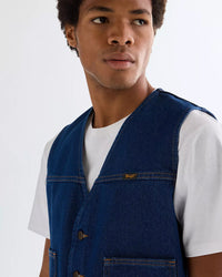 Wrangler Cowboy Cut Vest - Prewashed Indigo