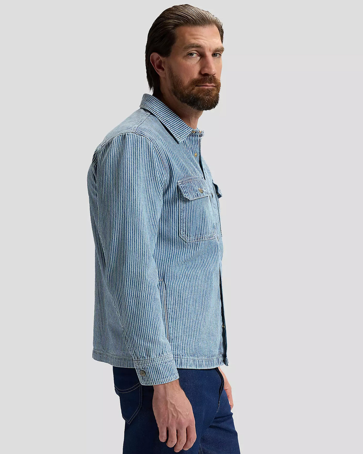 Lee 101 Made In Japan Selvedge Relaxed Overshirt - Washed RR Stripe