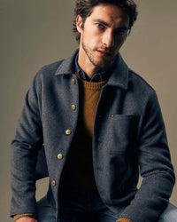 Lee Gold Relaxed Wool Jacket - Grey Charcoal Heather