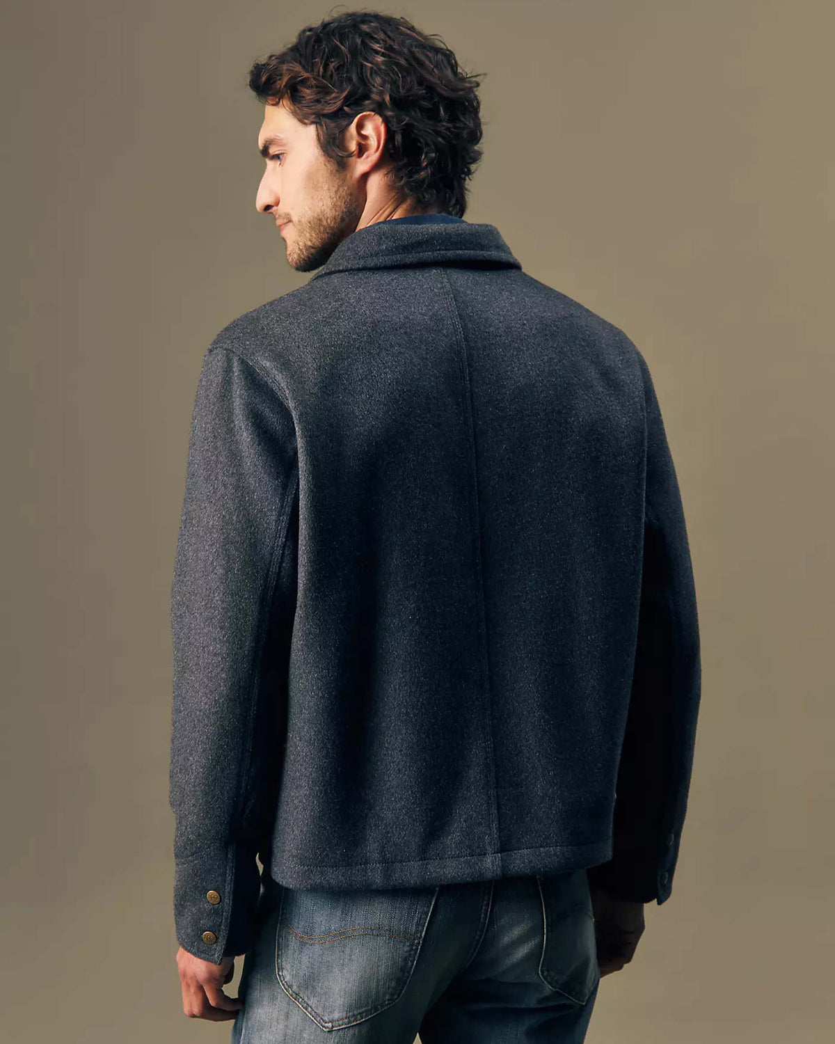 Lee Gold Relaxed Wool Jacket - Grey Charcoal Heather