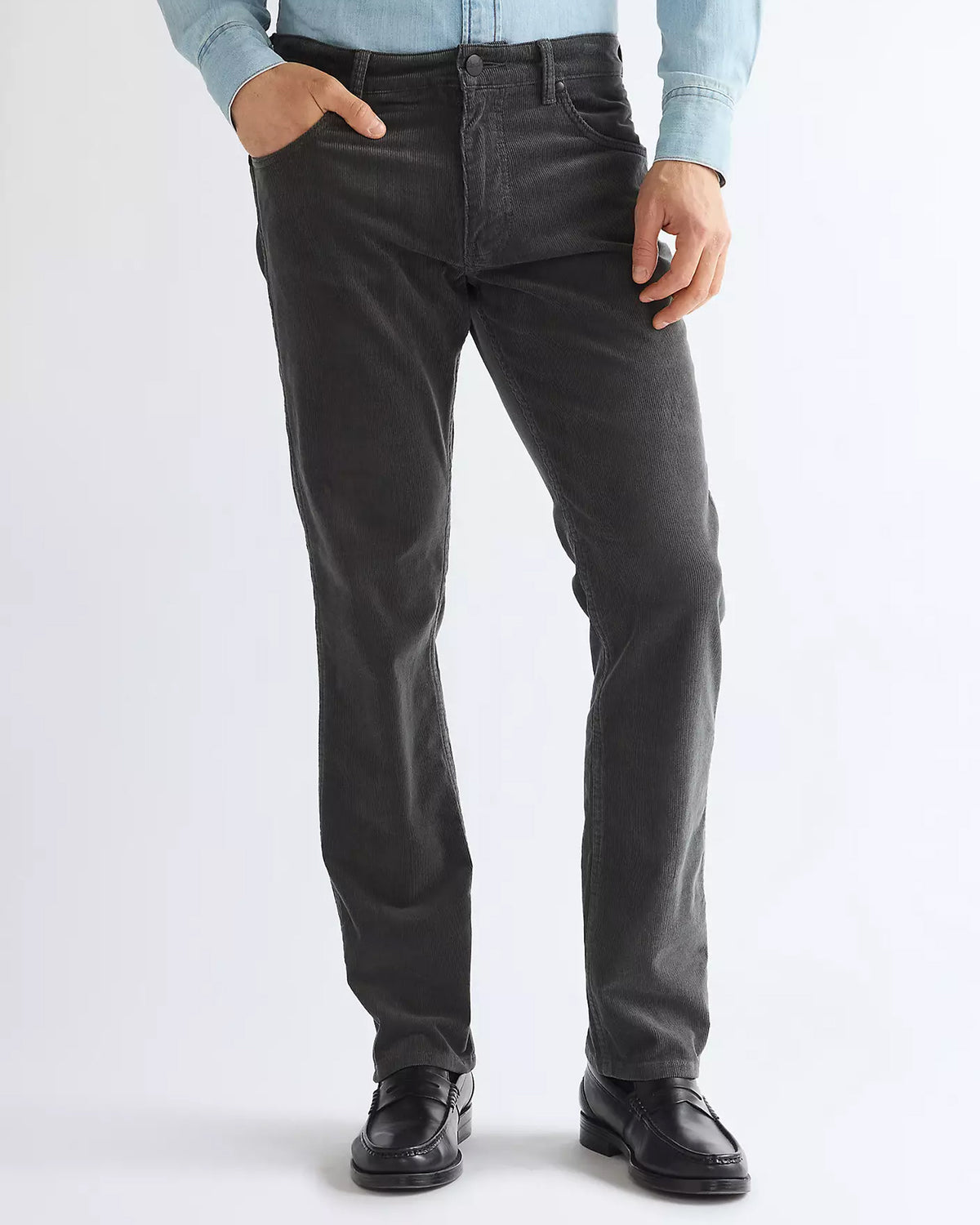 Wrangler Greensboro Regular Fit Mens Cords - Dark Shadow