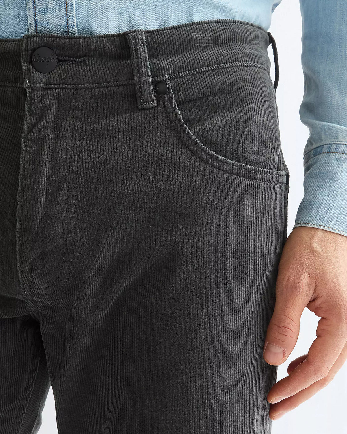 Wrangler Greensboro Regular Fit Mens Cords - Dark Shadow