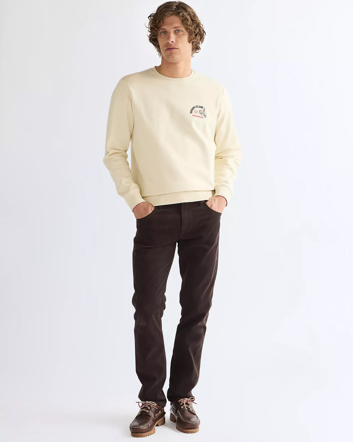 Wrangler Greensboro Regular Fit Mens Cords - Chocolate Torte