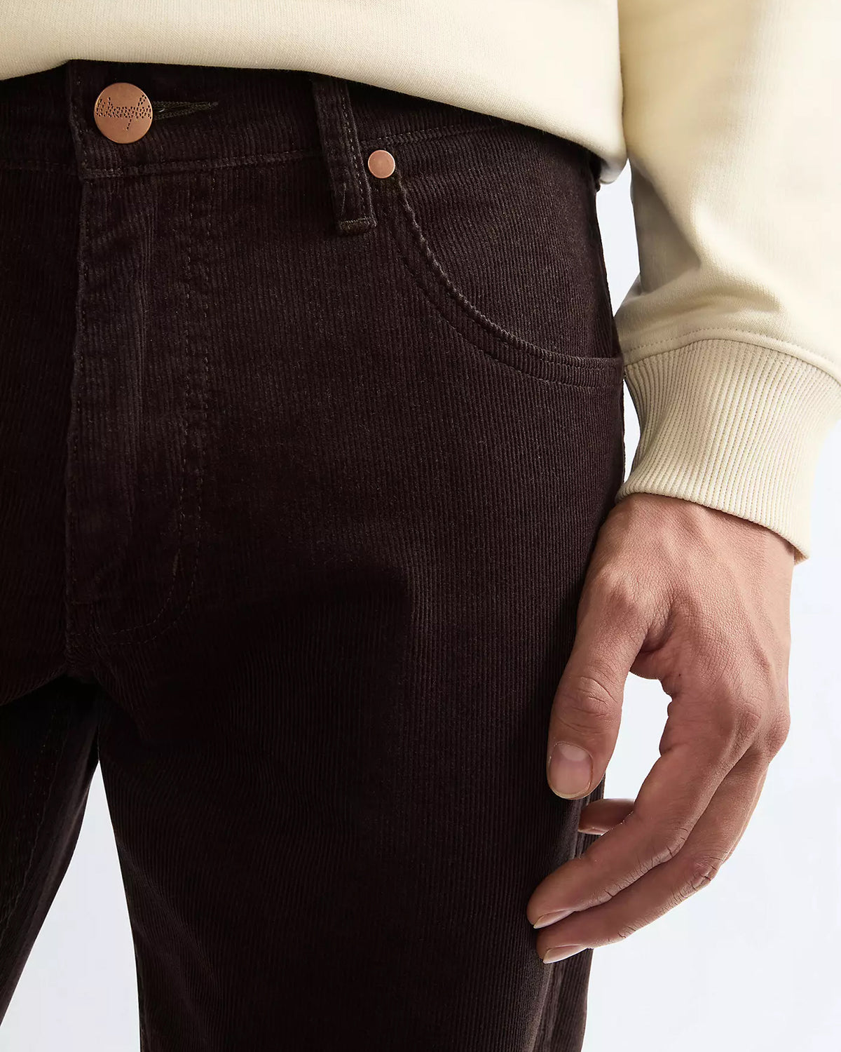 Wrangler Greensboro Regular Fit Mens Cords - Chocolate Torte