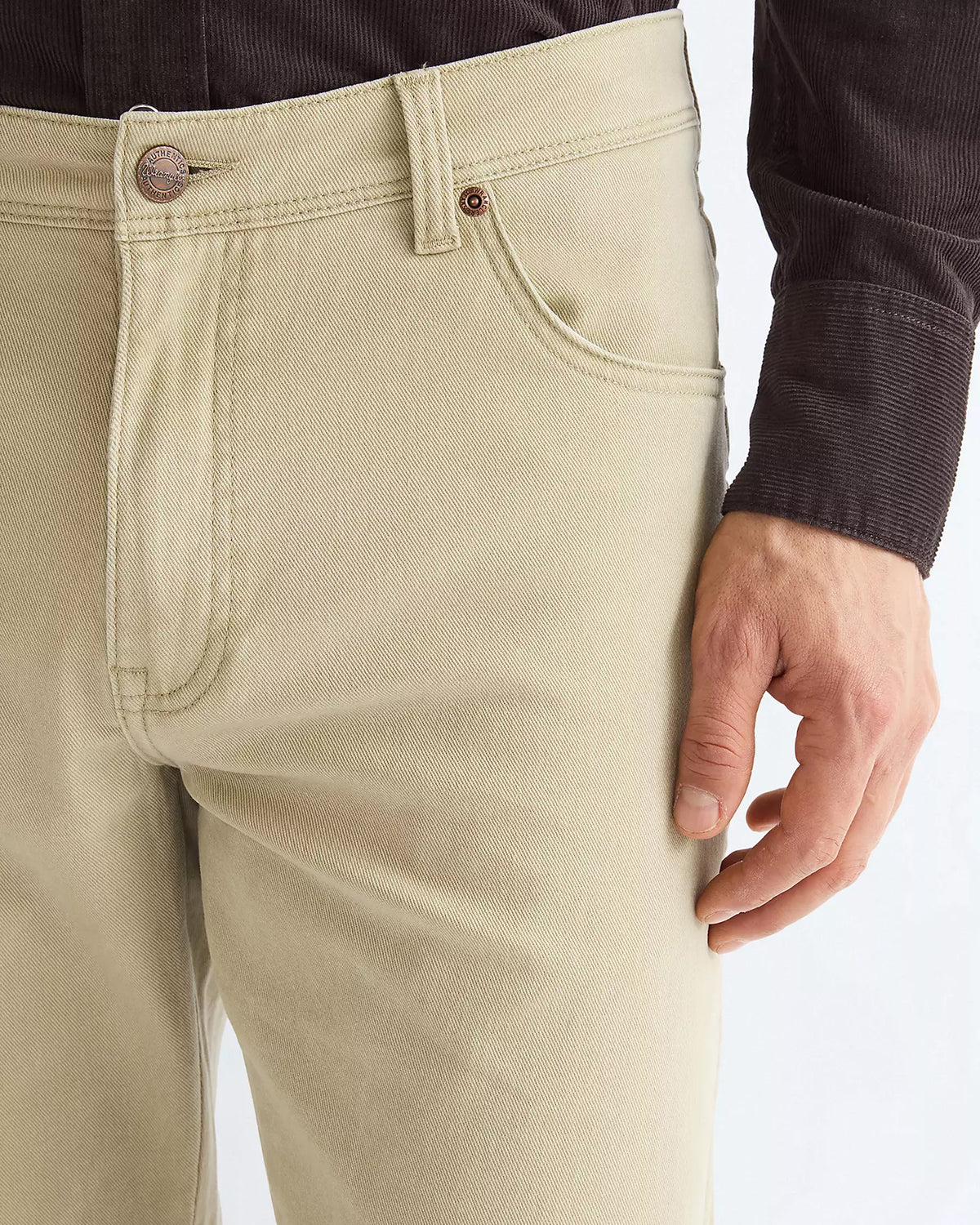 Wrangler Texas Stretch Authentic Straight Brushed Cotton Mens Trousers - Twill