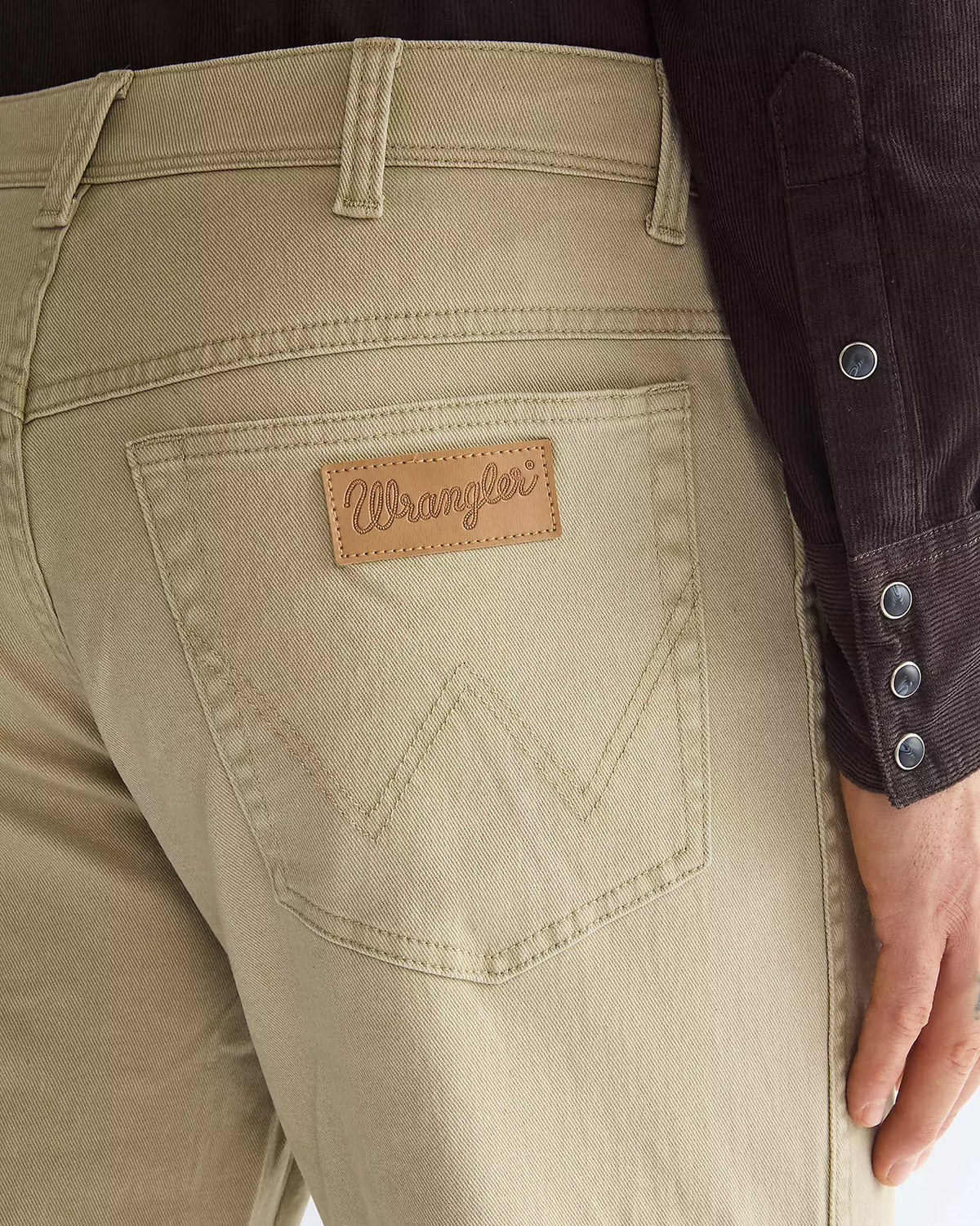 Wrangler Texas Stretch Authentic Straight Brushed Cotton Mens Trousers - Twill