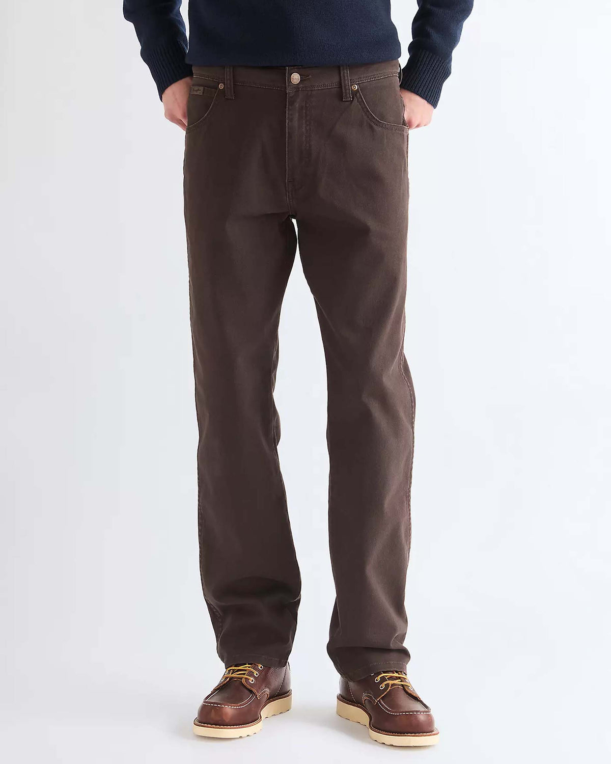 Wrangler Texas Stretch Authentic Straight Mens Trousers - Chocolate Torte | Wrangler Chinos & Trousers | Jeanstore