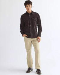Wrangler Regular Western Corduroy Shirt - Chocolate Torte