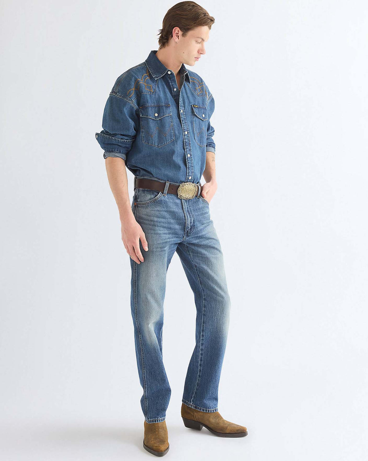 Wrangler Western Denim Shirt - River Rock