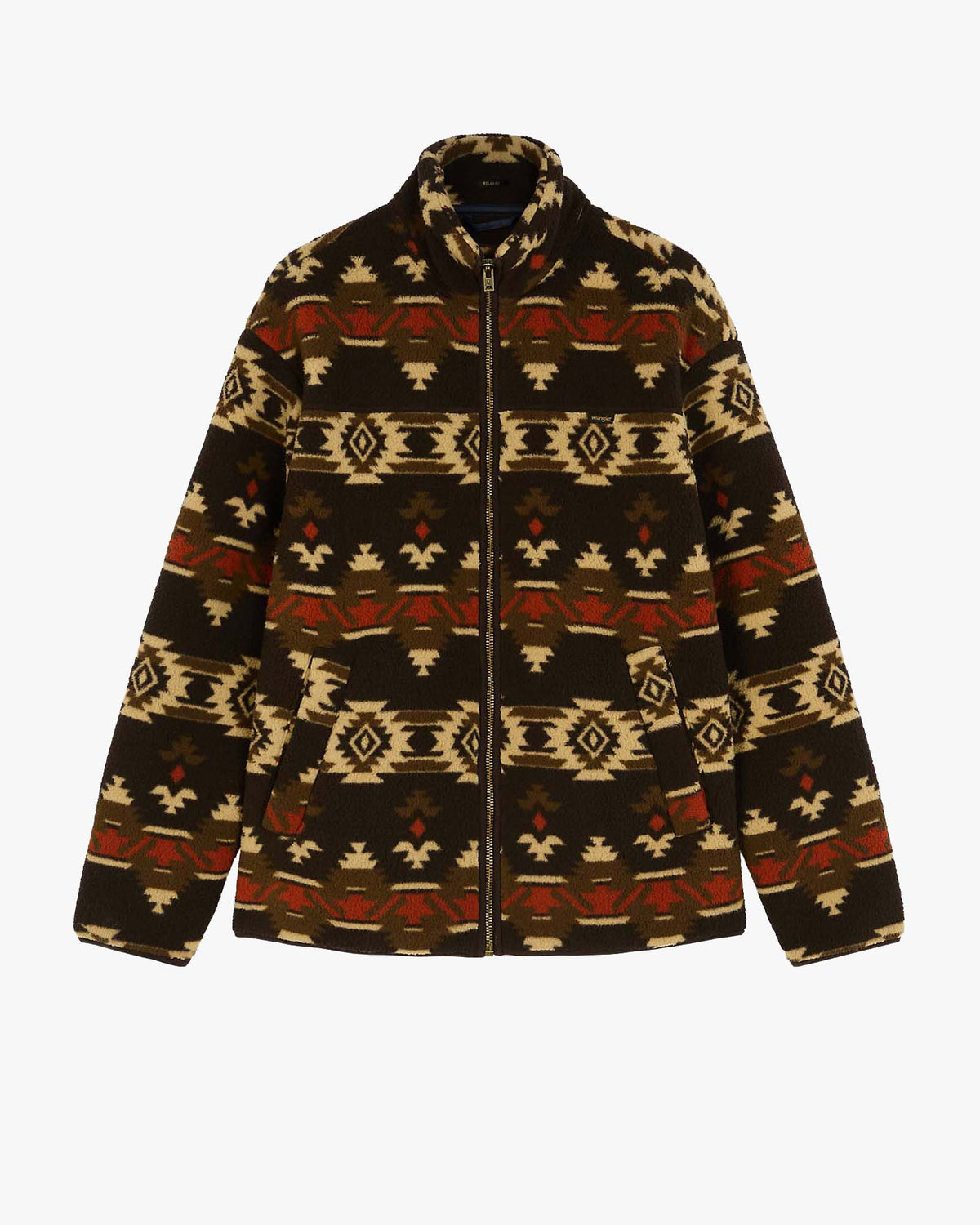 Wrangler Sherpa Fleece Jacket - Aztec Chocolate
