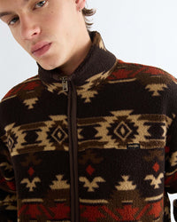 Wrangler Sherpa Fleece Jacket - Aztec Chocolate