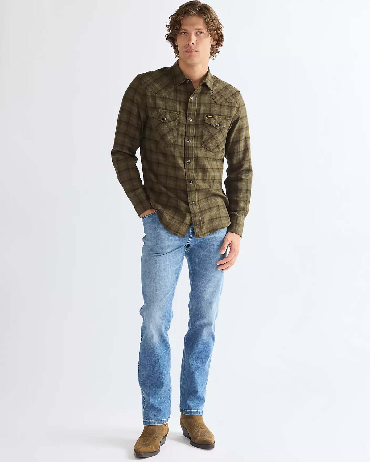 Wrangler Western Shirt - Olive Night
