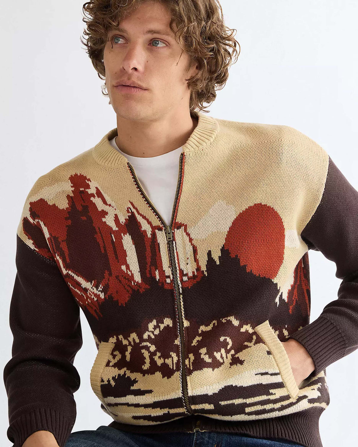 Wrangler Relaxed Full Zip Cardigan - Desert Scenic
