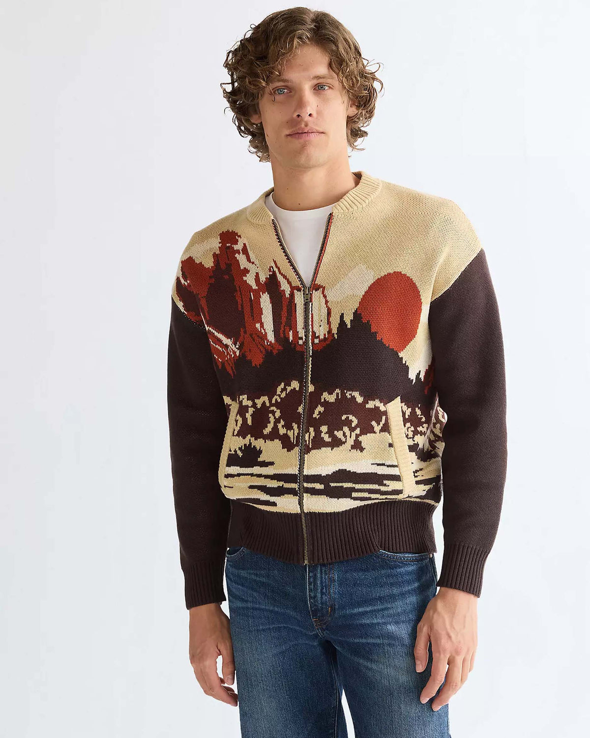 Wrangler Relaxed Full Zip Cardigan - Desert Scenic