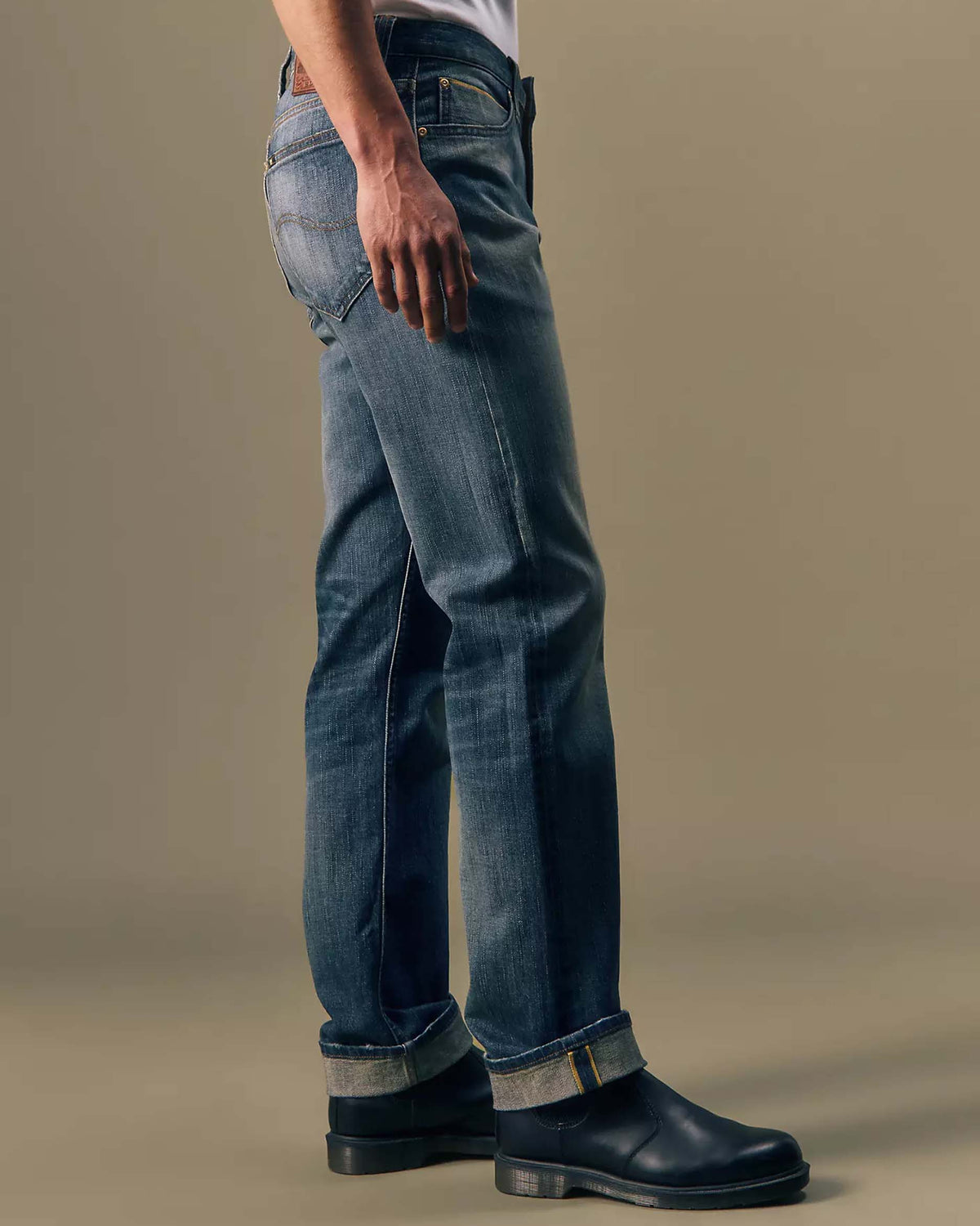 Lee Gold Regular Straight Selvedge Mens Jeans - Gold Rush