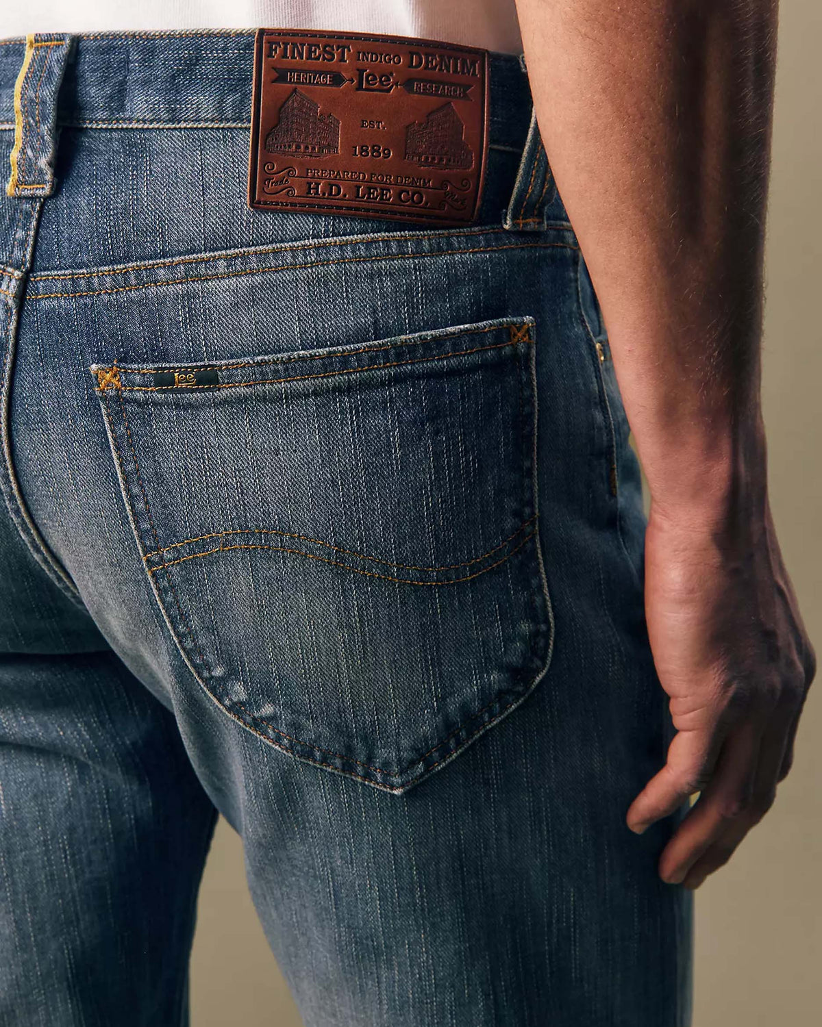 Lee Gold Regular Straight Selvedge Mens Jeans - Gold Rush
