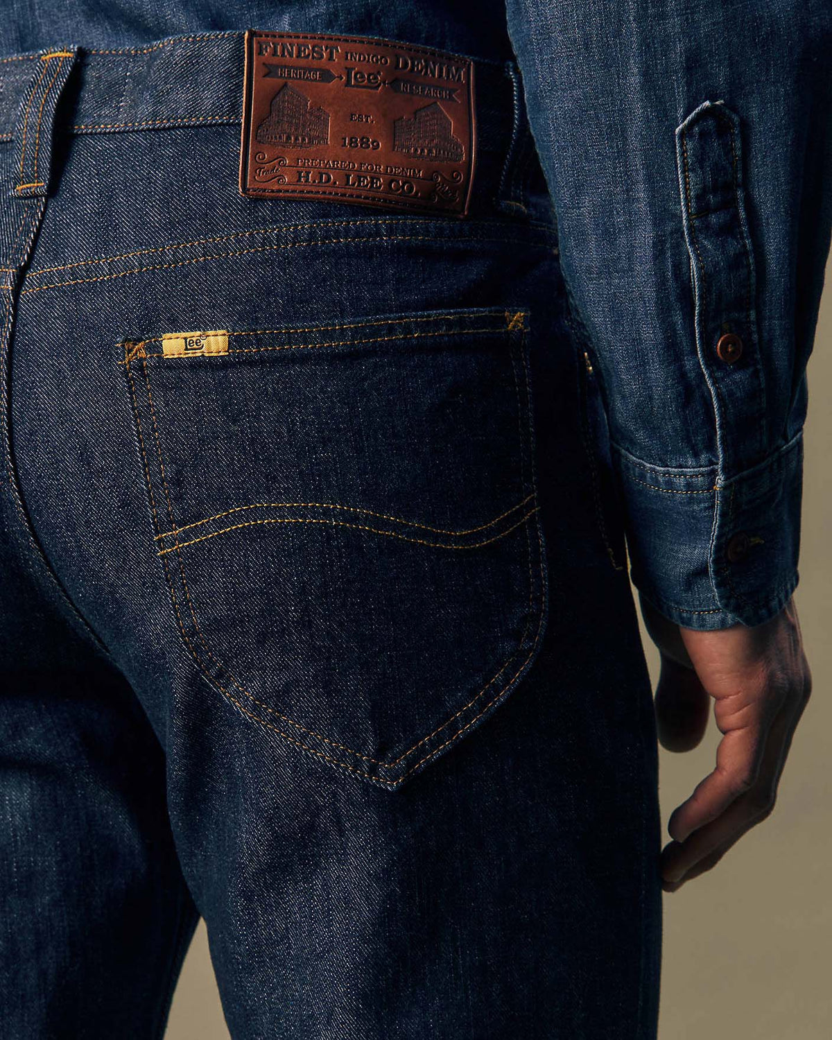 Lee Gold Regular Tapered Mens Jeans - Pure Gold