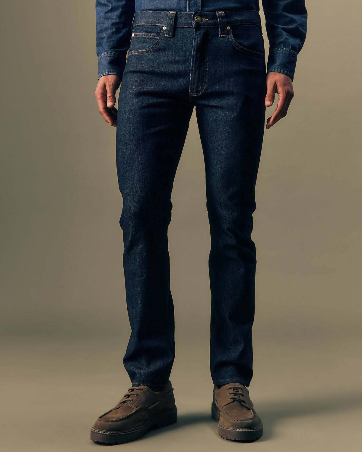 Lee Gold Slim Straight Mens Jeans - Pure Gold