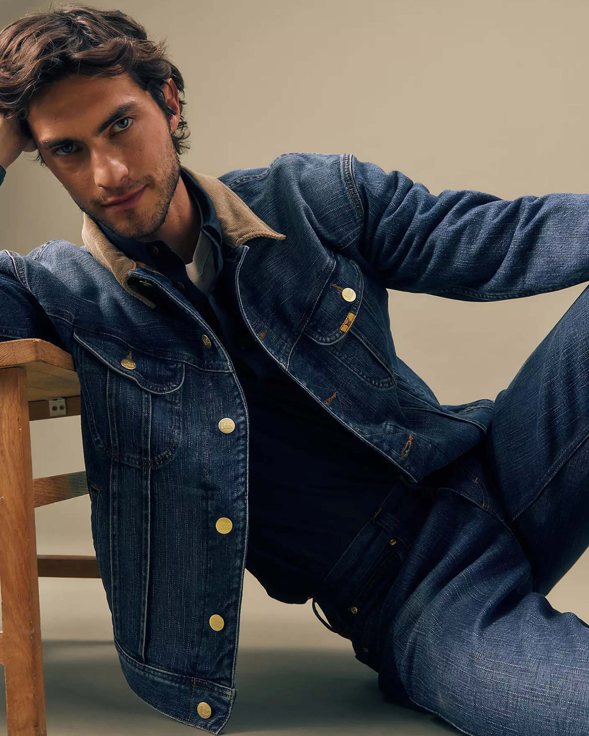 Lee Gold Relaxed Storm Rider Selvedge Denim Jacket - Golden Hour