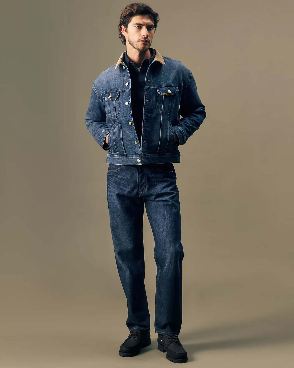 Lee Gold Relaxed Storm Rider Selvedge Denim Jacket - Golden Hour