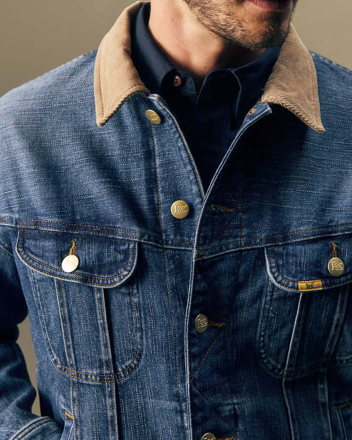 Lee Gold Relaxed Storm Rider Selvedge Denim Jacket - Golden Hour