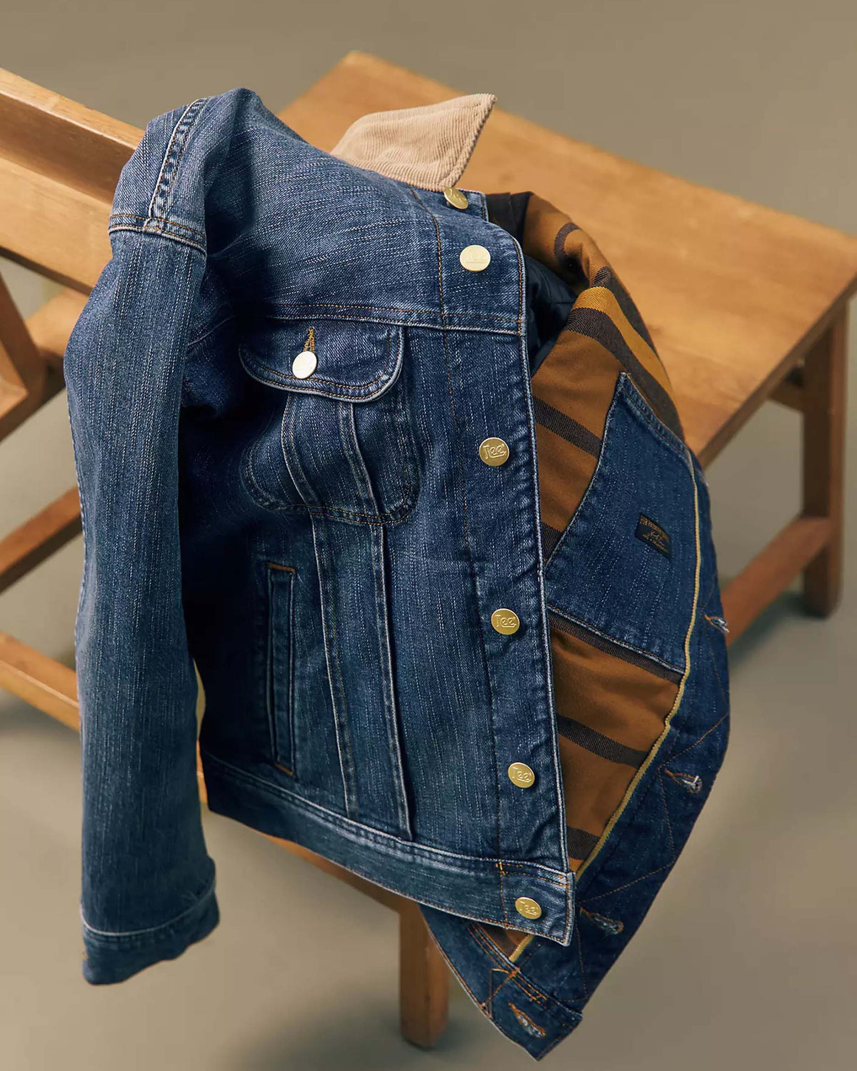 Lee Gold Relaxed Storm Rider Selvedge Denim Jacket - Golden Hour