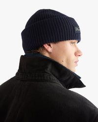 Wrangler Ribbed Wool Beanie - Navy